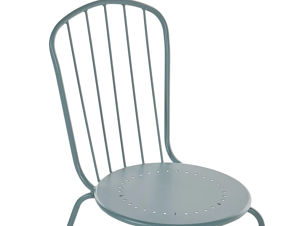 Gartenmöbel Set Mit Sonnenschirm Metall Hellblau 4-Sitzer Calvi