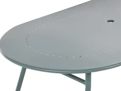 Gartenmöbel Set Mit Sonnenschirm Metall Hellblau 4-Sitzer Calvi