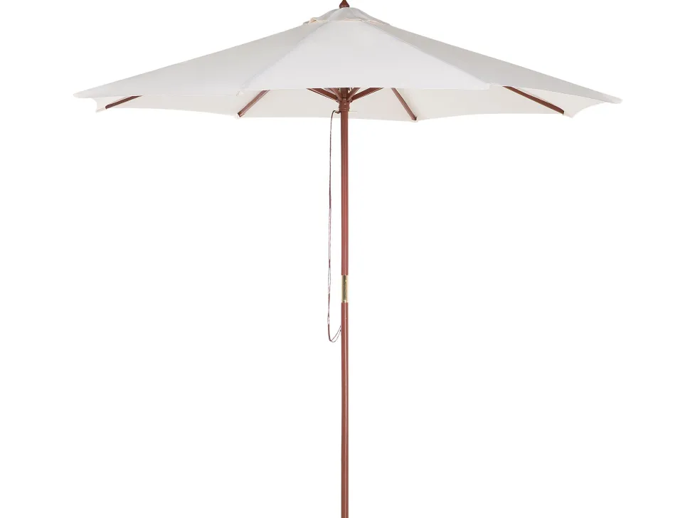 Gartenmöbel Set Mit Sonnenschirm Akazienholz Hellbraun 6-Sitzer Java