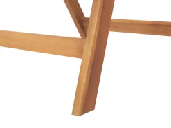 Gartenmöbel Set Mit Sonnenschirm Akazienholz Hellbraun 6-Sitzer Java