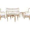 Gartenmöbel Set Rattan Naturlich Sofa 4-Sitzer Auflagen Beige Brindisi