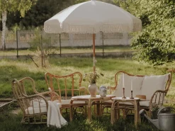 Gartenmöbel Set Rattan Naturlich Sofa 4-Sitzer Auflagen Beige Brindisi