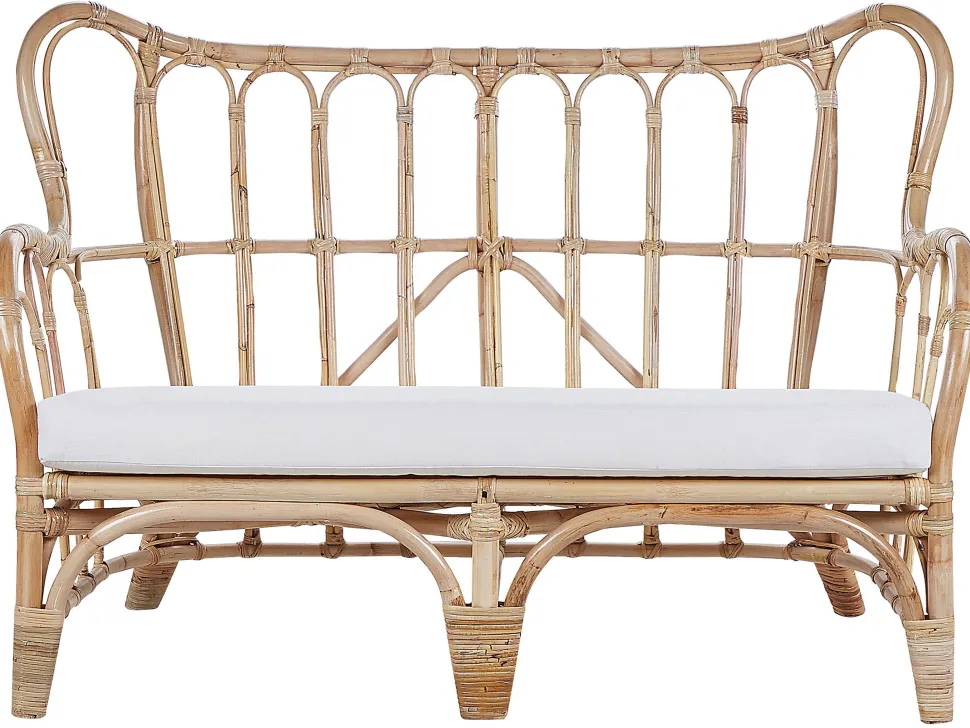 Gartenmöbel Set Rattan Naturlich Sofa 4-Sitzer Auflagen Beige Brindisi