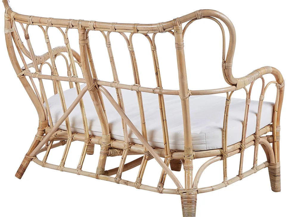 Gartenmöbel Set Rattan Naturlich Sofa 4-Sitzer Auflagen Beige Brindisi