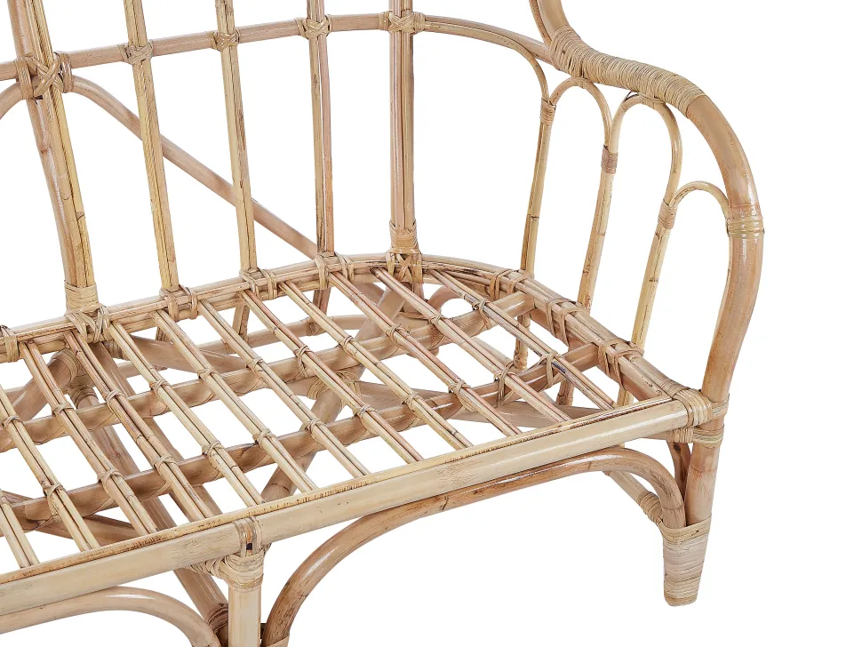 Gartenmöbel Set Rattan Naturlich Sofa 4-Sitzer Auflagen Beige Brindisi