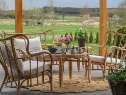 Gartenmöbel Set Rattan Naturlich Sofa 4-Sitzer Auflagen Beige Brindisi
