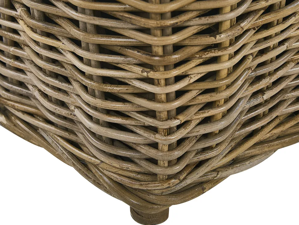 Gartenmöbel Set Rattan Naturlich 6-Sitzer Auflagen Cremeweis Maros/Olbia