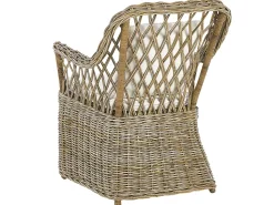 Gartenmöbel Set Rattan Naturlich 6-Sitzer Auflagen Cremeweis Maros/Olbia