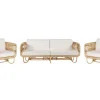Gartenmöbel Set Rattan Naturlich 4-Sitzer Dolcedo