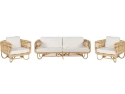 Gartenmöbel Set Rattan Naturlich 4-Sitzer Dolcedo