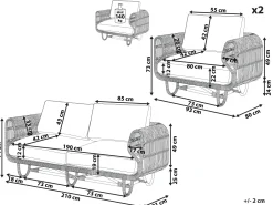 Gartenmöbel Set Rattan Naturlich 4-Sitzer Dolcedo