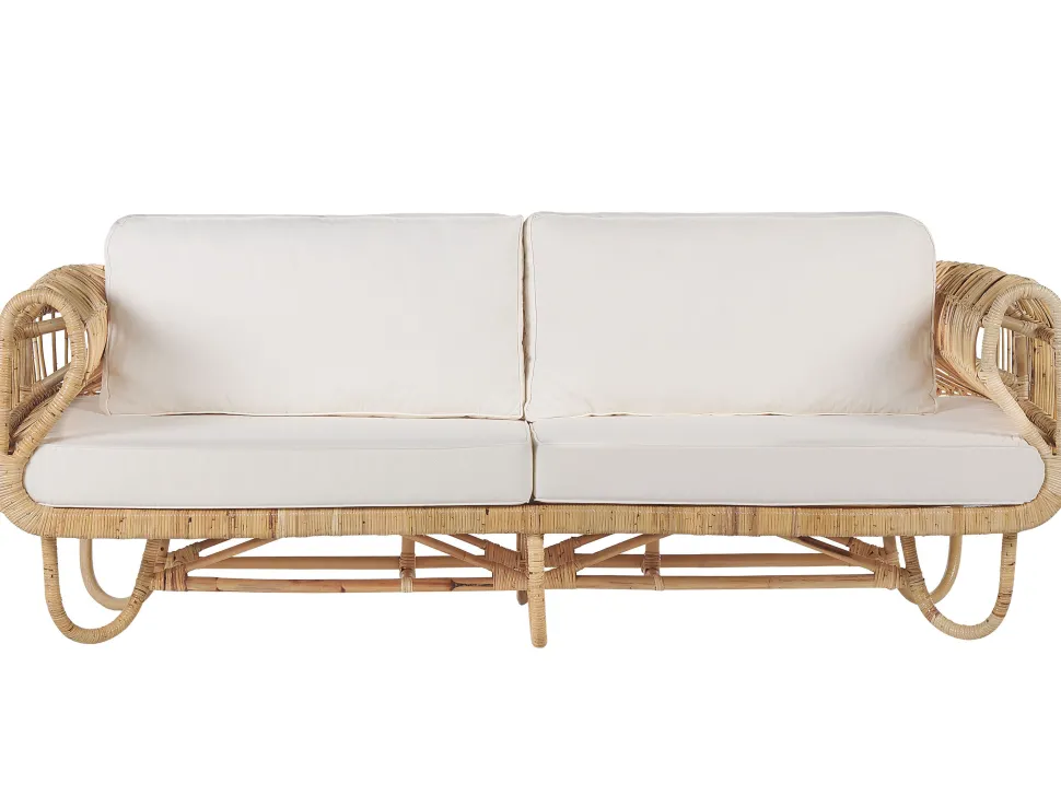 Gartenmöbel Set Rattan Naturlich 4-Sitzer Dolcedo