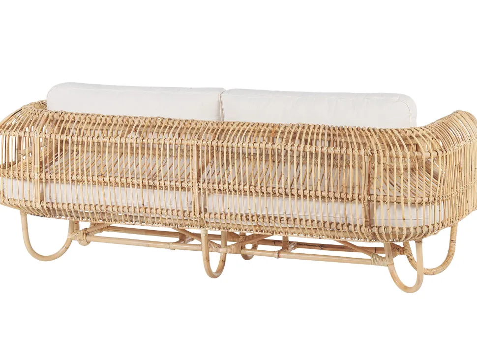 Gartenmöbel Set Rattan Naturlich 4-Sitzer Dolcedo