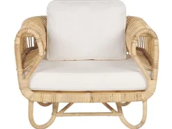 Gartenmöbel Set Rattan Naturlich 4-Sitzer Dolcedo