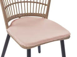Gartenmöbel Set Rattan Naturlich 6-Sitzer Auflagen Rosa Aliano Ii