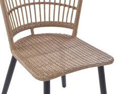 Gartenmöbel Set Rattan Naturlich 6-Sitzer Auflagen Rosa Aliano Ii