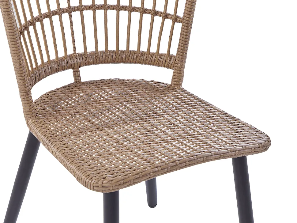 Gartenmöbel Set Rattan Naturlich 6-Sitzer Auflagen Rosa Aliano Ii