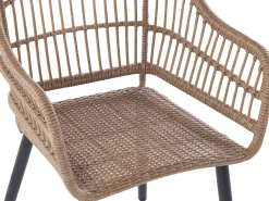 Gartenmöbel Set Rattan Naturlich 6-Sitzer Auflagen Rosa Aliano Ii
