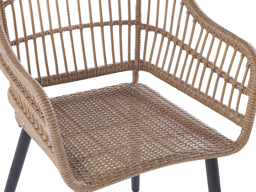 Gartenmöbel Set Rattan Naturlich 6-Sitzer Auflagen Rosa Aliano Ii