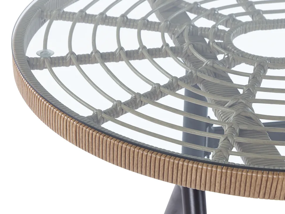Gartenmöbel Set Rattan Naturlich 6-Sitzer Auflagen Rosa Aliano Ii