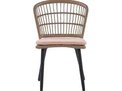 Gartenmöbel Set Rattan Naturlich 6-Sitzer Auflagen Rosa Aliano Ii