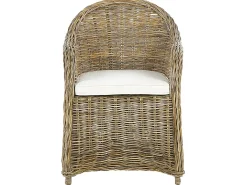 Gartenmöbel Set Rattan Naturlich 6-Sitzer Auflagen Cremeweis Susua/Olbia