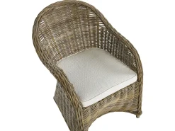 Gartenmöbel Set Rattan Naturlich 6-Sitzer Auflagen Cremeweis Susua/Olbia