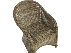 Gartenmöbel Set Rattan Naturlich 6-Sitzer Auflagen Cremeweis Susua/Olbia