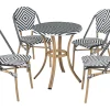 Gartenmöbel Set Rattan Schwarz / Weis 4-Sitzer Rifreddo