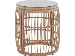 Gartenmöbel Set Rattan 4-Sitzer Auflagen Beige Ravello