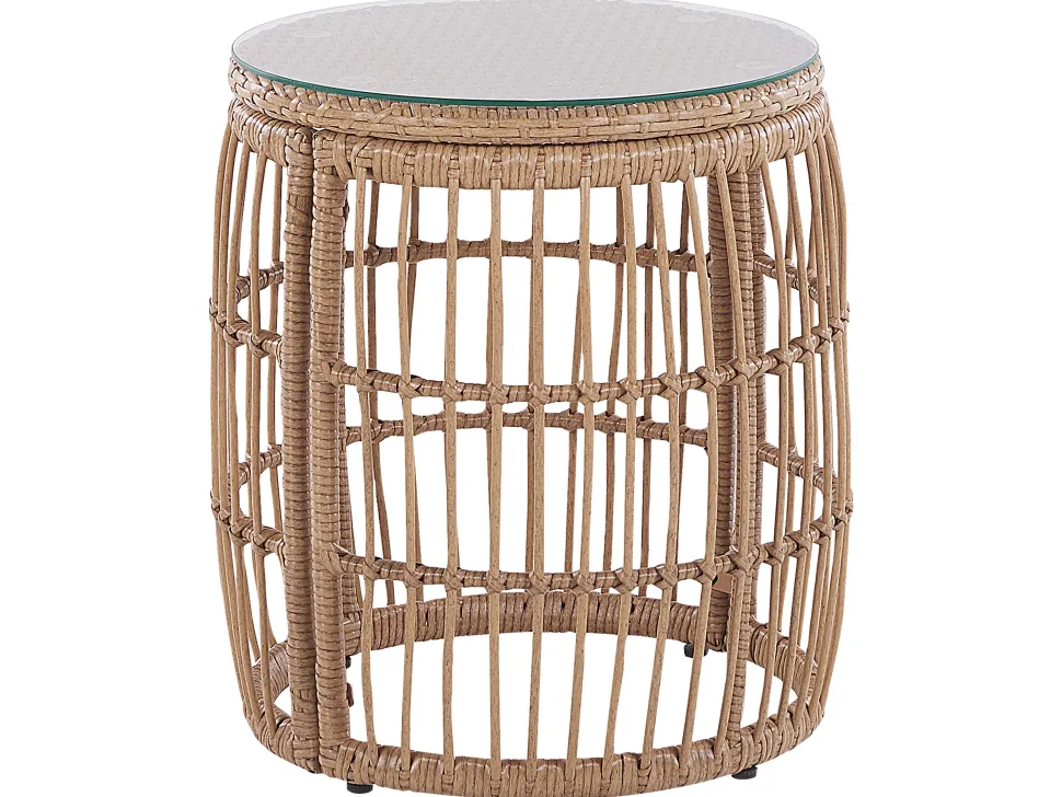 Gartenmöbel Set Rattan 4-Sitzer Auflagen Beige Ravello