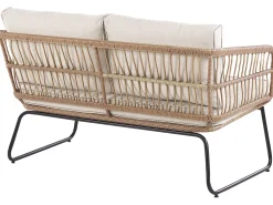 Gartenmöbel Set Rattan 4-Sitzer Auflagen Beige Ravello