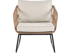 Gartenmöbel Set Rattan 4-Sitzer Auflagen Beige Ravello
