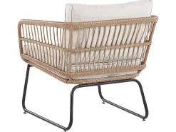 Gartenmöbel Set Rattan 4-Sitzer Auflagen Beige Ravello