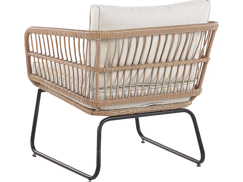 Gartenmöbel Set Rattan 4-Sitzer Auflagen Beige Ravello