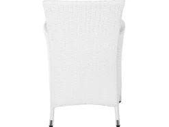 Gartenmöbel Set Rattan Weis 220 X 100 Cm 8-Sitzer Auflagen Grau Italy