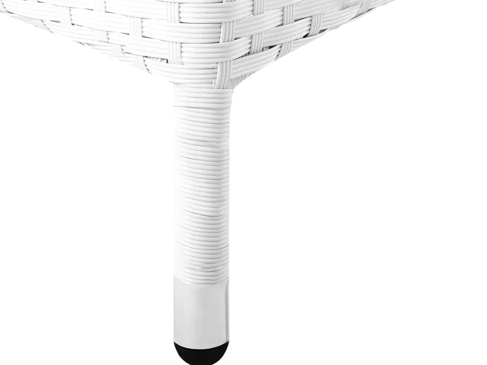 Gartenmöbel Set Rattan Weis 220 X 100 Cm 8-Sitzer Auflagen Grau Italy