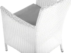 Gartenmöbel Set Rattan Weis 220 X 100 Cm 8-Sitzer Auflagen Grau Italy