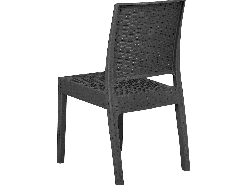 Gartenmöbel Set Rattanoptik Graphitgrau 6-Sitzer Fossano