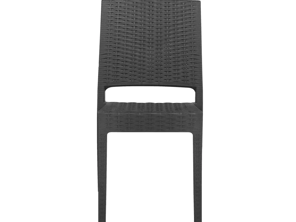 Gartenmöbel Set Rattanoptik Graphitgrau 6-Sitzer Fossano
