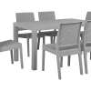 Gartenmöbel Set Rattanoptik Hellgrau 6-Sitzer Fossano