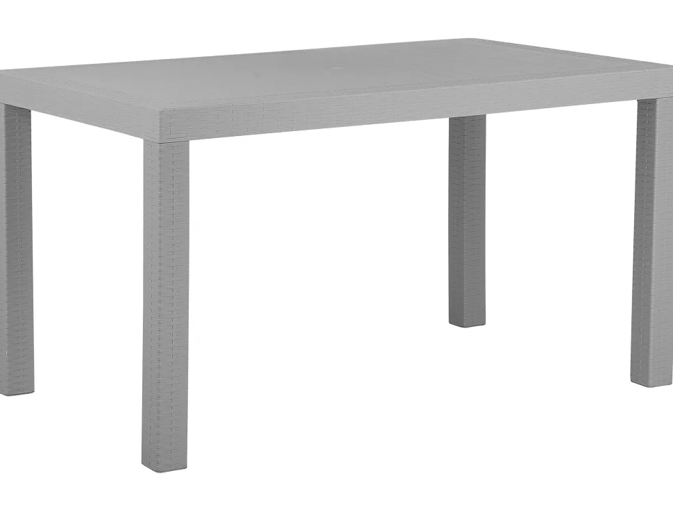 Gartenmöbel Set Rattanoptik Hellgrau 6-Sitzer Fossano