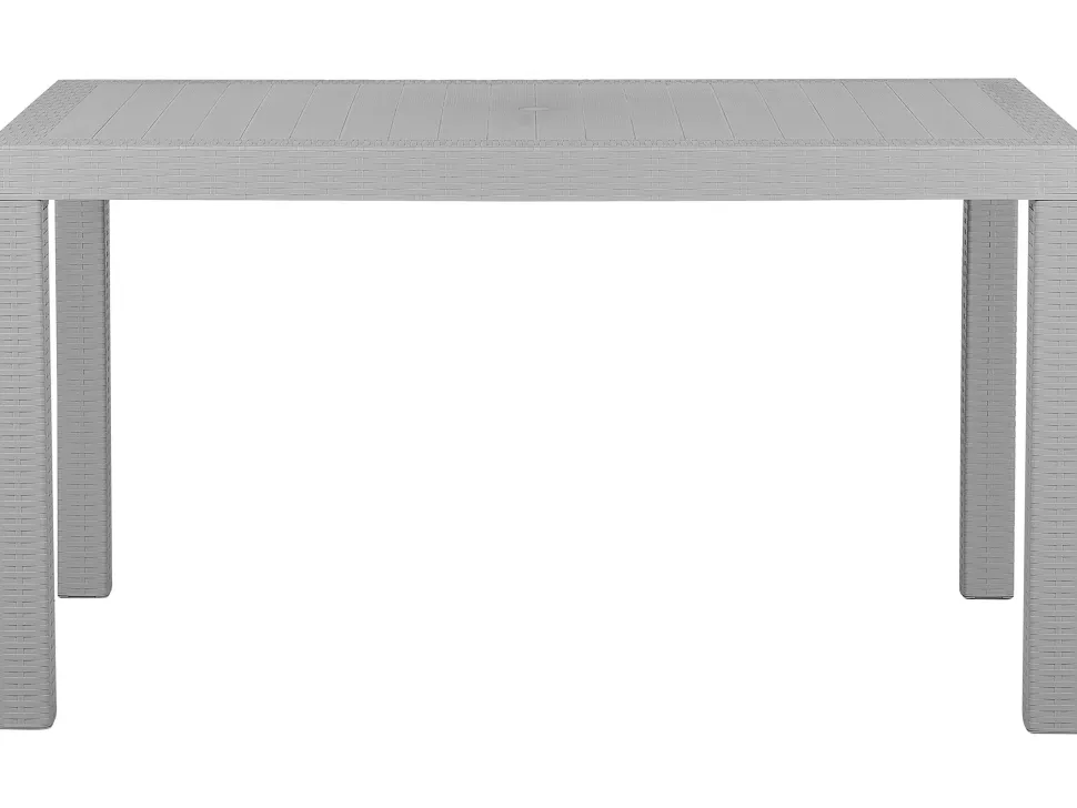 Gartenmöbel Set Rattanoptik Hellgrau 6-Sitzer Fossano