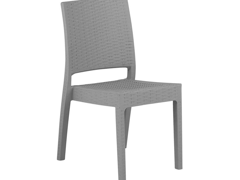 Gartenmöbel Set Rattanoptik Hellgrau 6-Sitzer Fossano