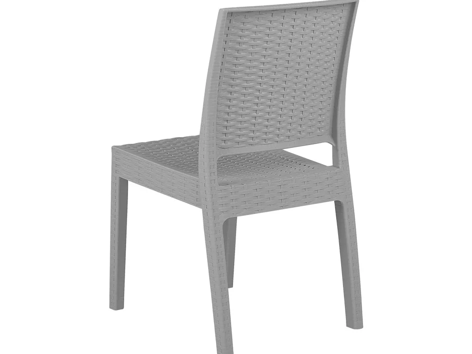 Gartenmöbel Set Rattanoptik Hellgrau 6-Sitzer Fossano