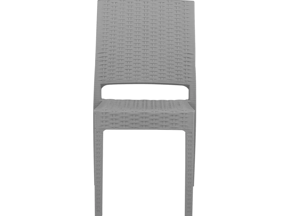 Gartenmöbel Set Rattanoptik Hellgrau 6-Sitzer Fossano