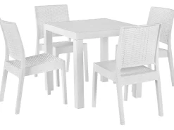 Gartenmöbel Set Rattanoptik Weis 4-Sitzer Fossano