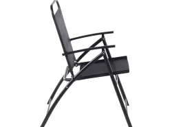 Gartenmöbel Set Stahl Schwarz 6-Sitzer Livo
