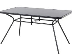 Gartenmöbel Set Stahl Schwarz 6-Sitzer Livo