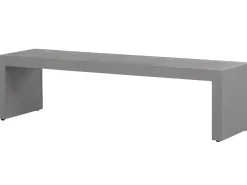 Gartenmöbel Set U-Form Beton Grau Tisch Mit 2 Banken Taranto